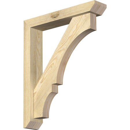 Ekena Millwork Balboa Slat Rough Sawn Bracket w/ Offset Brace, Douglas Fir, 4"W x 20"D x 24"H BKT0402X20X24BOA06RDF